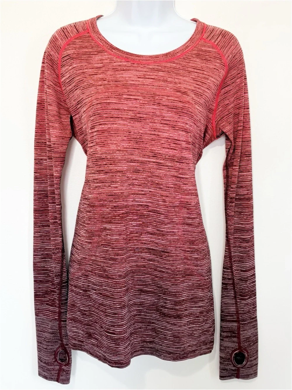LULULEMON Swiftly Tech Long Sleeve Crewneck Red Alert Womens Size 12 - Picture 2 of 9